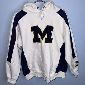 Vintage Colosseum University of Michigan Block M Hoodie Blue thick warm game day